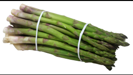 bundled asparagus, rubber banding
