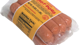 Banded and Labeled Hotdogs