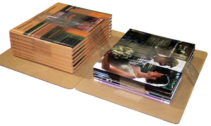 stretch film banding, wrapped books