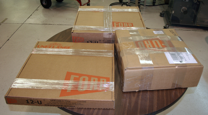 Boxed Parts, Stretch Film Banding, , unitizing, multipacking, bundling