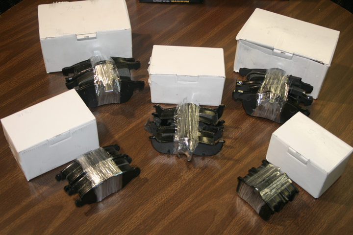 Brake Pads, Stretch Film Banding, , unitizing, multipacking, bundling