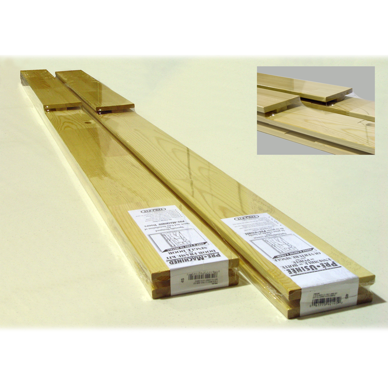 Unitizing doorframe kits, shrink wrapping