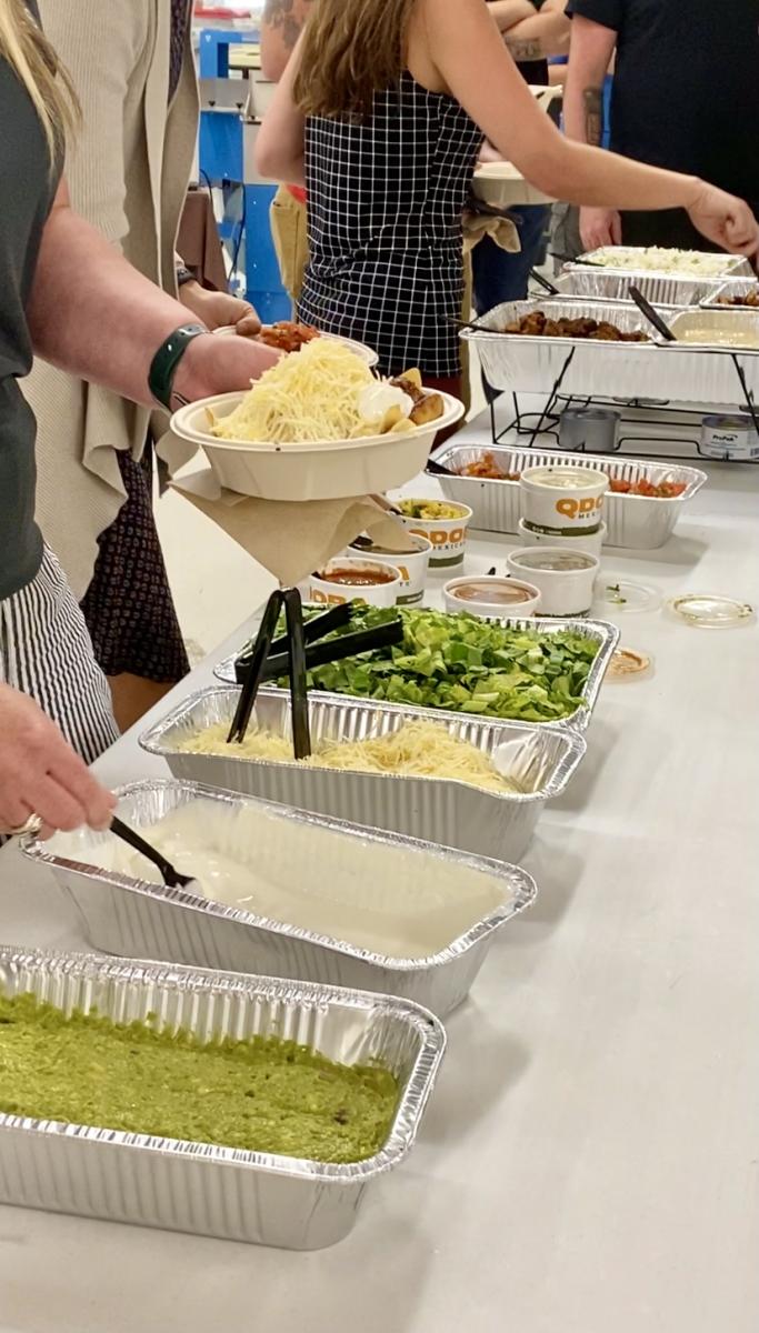 employees getting food
