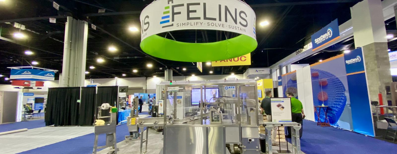 IPPE 2022 - Felins booth showcases small print automation and fully automated adhesive free labeling systems and automatic sleevers