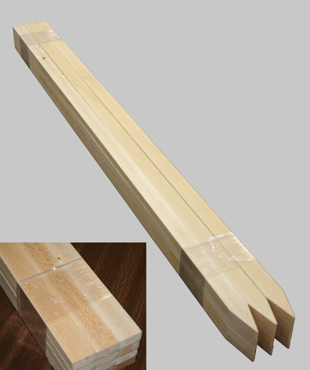 Long Wood Stakes, Stretch Film Banding, unitizing, multipacking, bundling