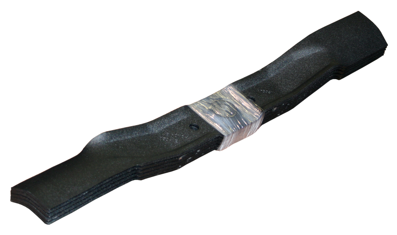 stretch film banded, wrapped mower blades