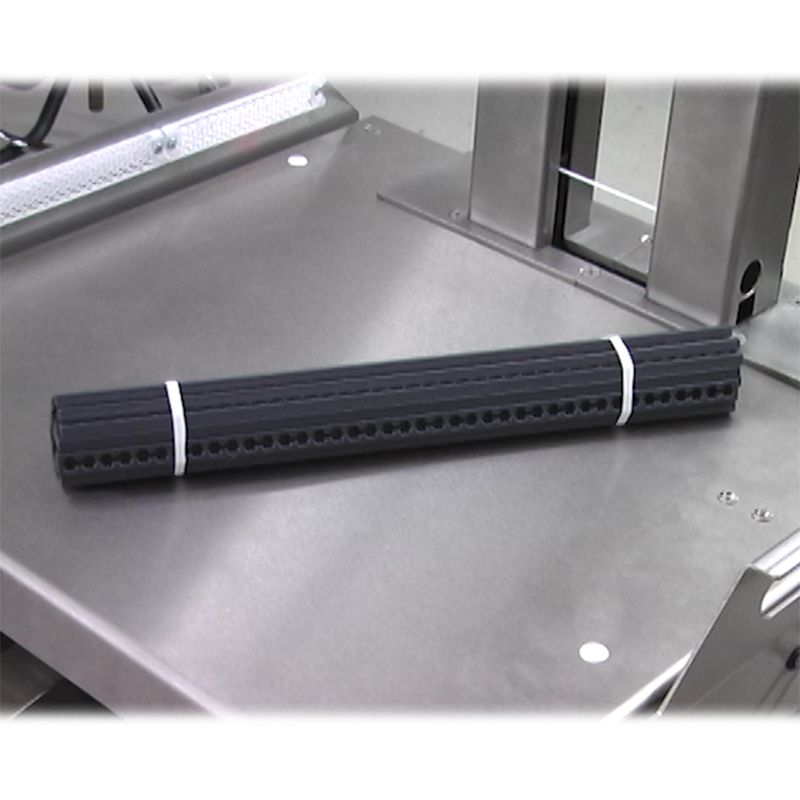 Unitizing platic parts, bundling, automatic rubber banding