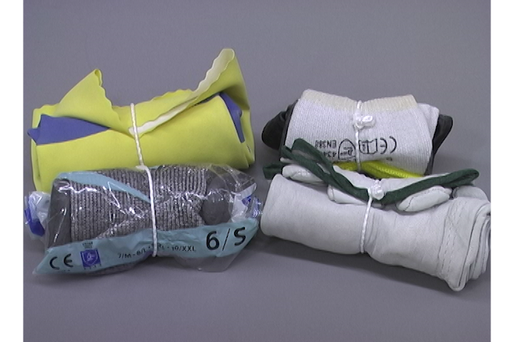 Rolled Gloves, Tying, unitizing, multipacking, bundling, securing