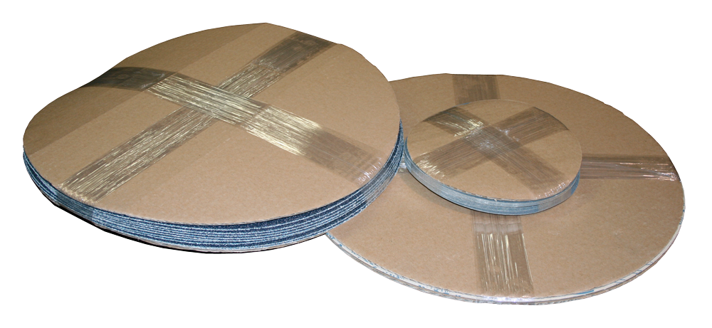 stretch film banded, wrapped sandpaper disks, multipack