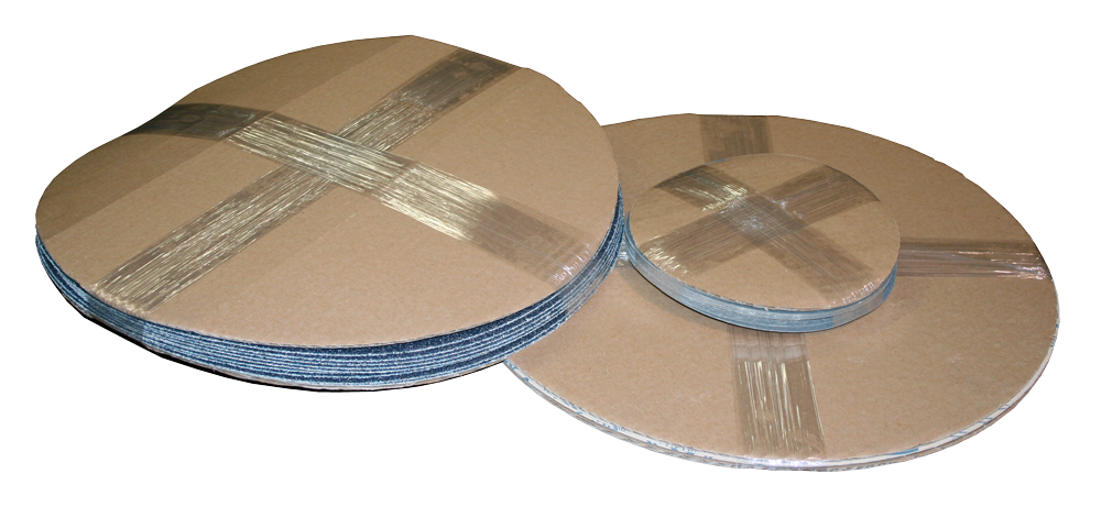 Sandpaper Disk Packs, Stretch Film Banding, unitizing, multipacking, bundling