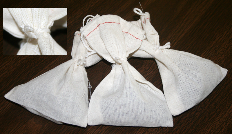 bulb bags, Tying, securing