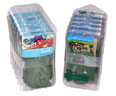 Clamshells of herbs can be unitized to facilitate handling required as part of the distribution network