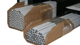 stretch film banded, wrapped welding rods
