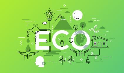 Eco with green background